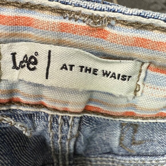 Vintage Lee Womens Size 14 Medium Blue Bermuda Carpenter capris Denim Casual - Picture 3 of 11